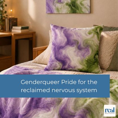 Genderqueer Watercolor Marble Swirl Throw Pillowcase