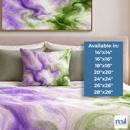 Genderqueer Watercolor Marble Swirl Throw Pillowcase