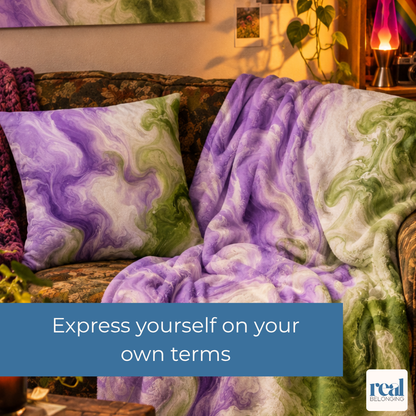 Genderqueer Watercolor Marble Swirl Throw Pillowcase