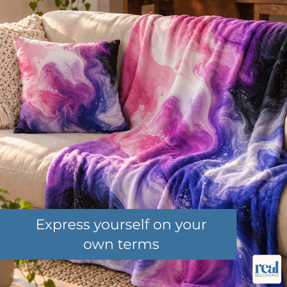 Genderfluid Watercolor Marble Swirl Throw Pillowcase
