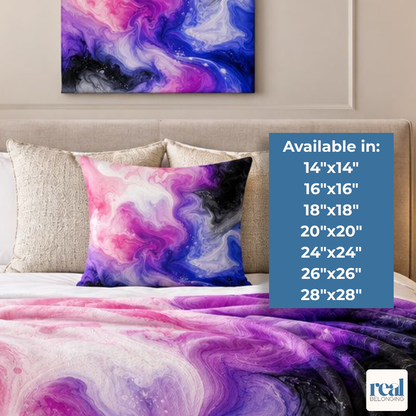 Genderfluid Watercolor Marble Swirl Throw Pillowcase