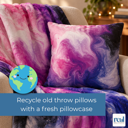 Genderfluid Watercolor Marble Swirl Throw Pillowcase