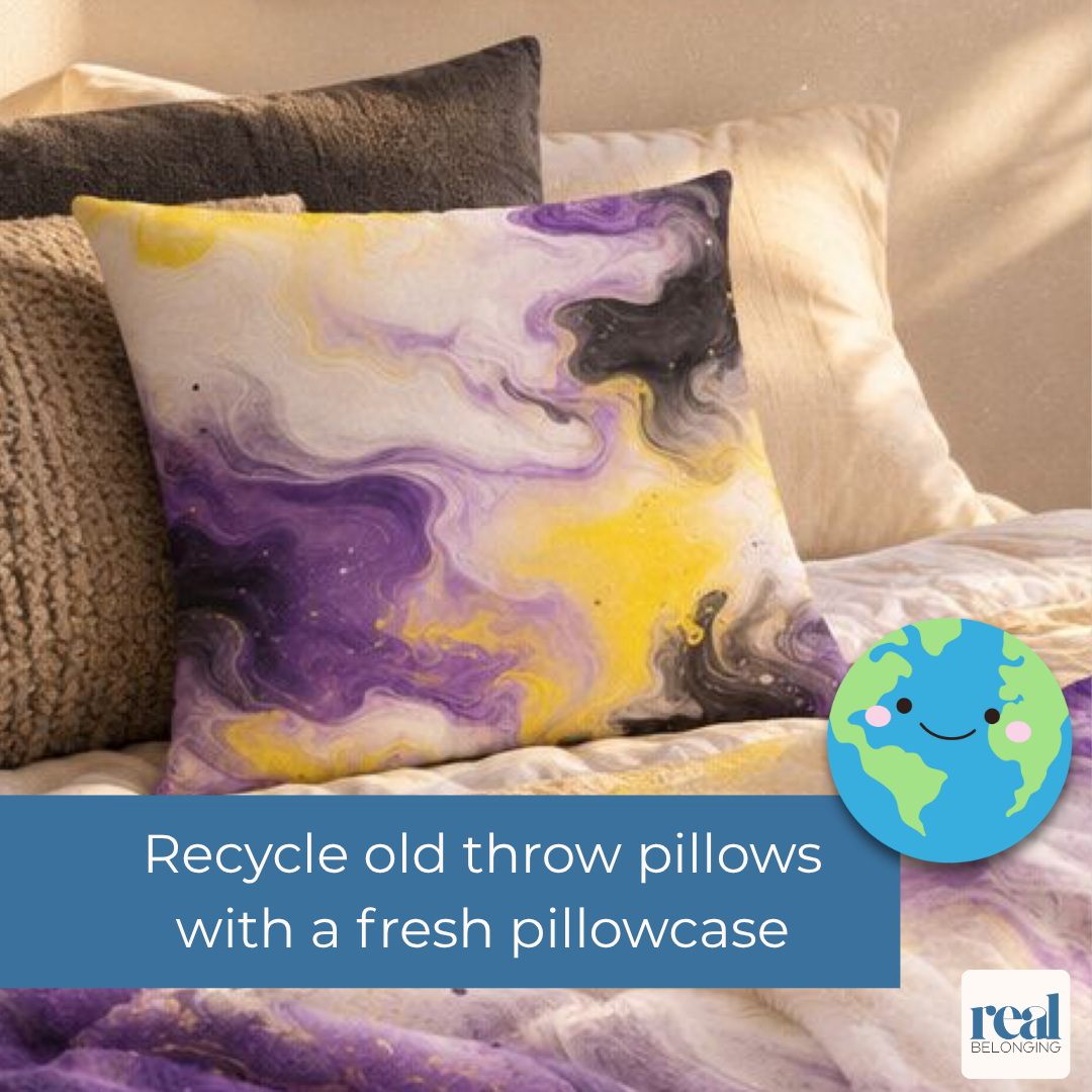Non-binary Watercolor Marble Swirl Throw Pillowcase