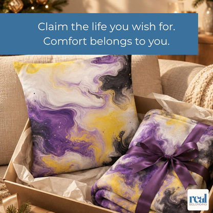 Non-binary Watercolor Marble Swirl Throw Pillowcase