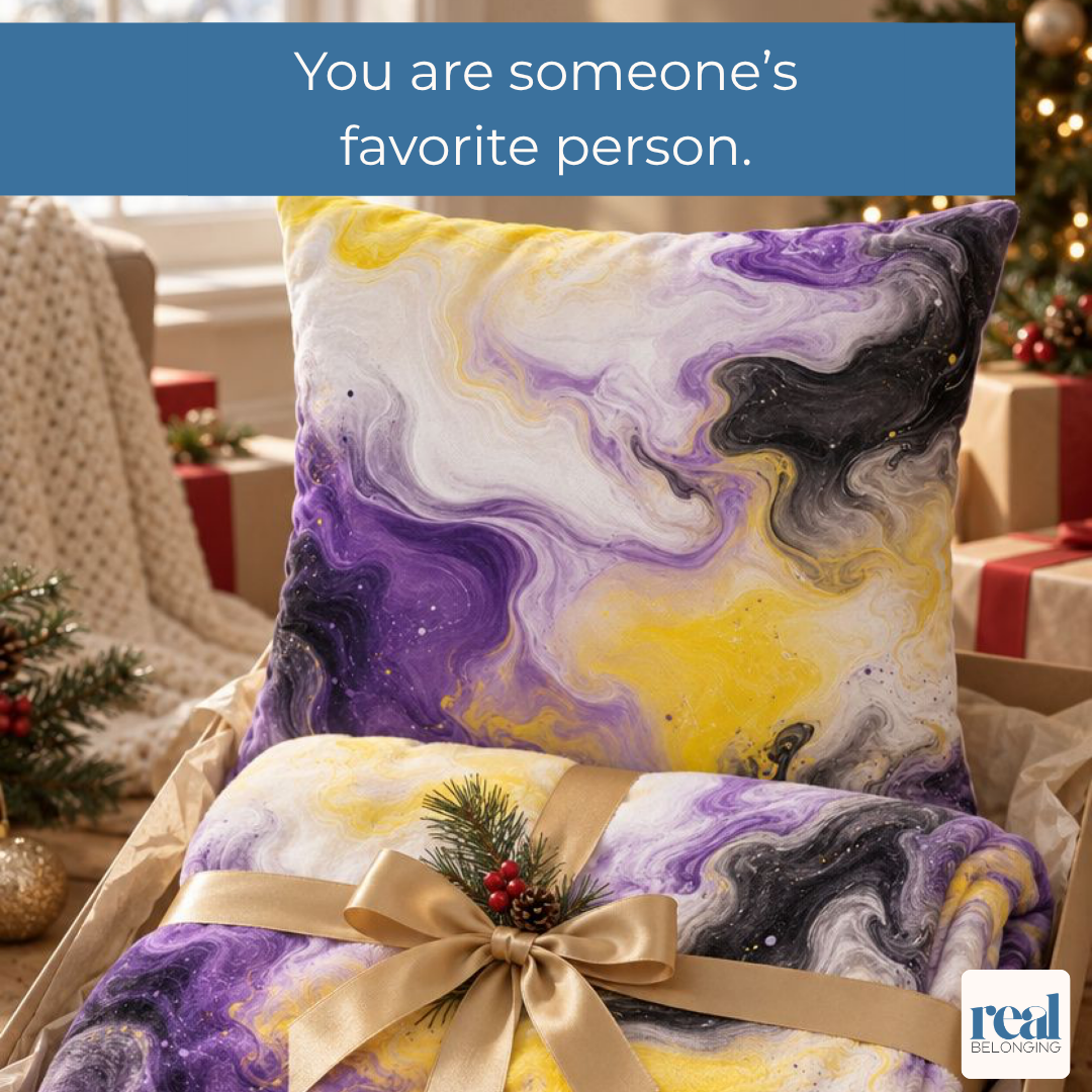 Non-binary Watercolor Marble Swirl Throw Pillowcase