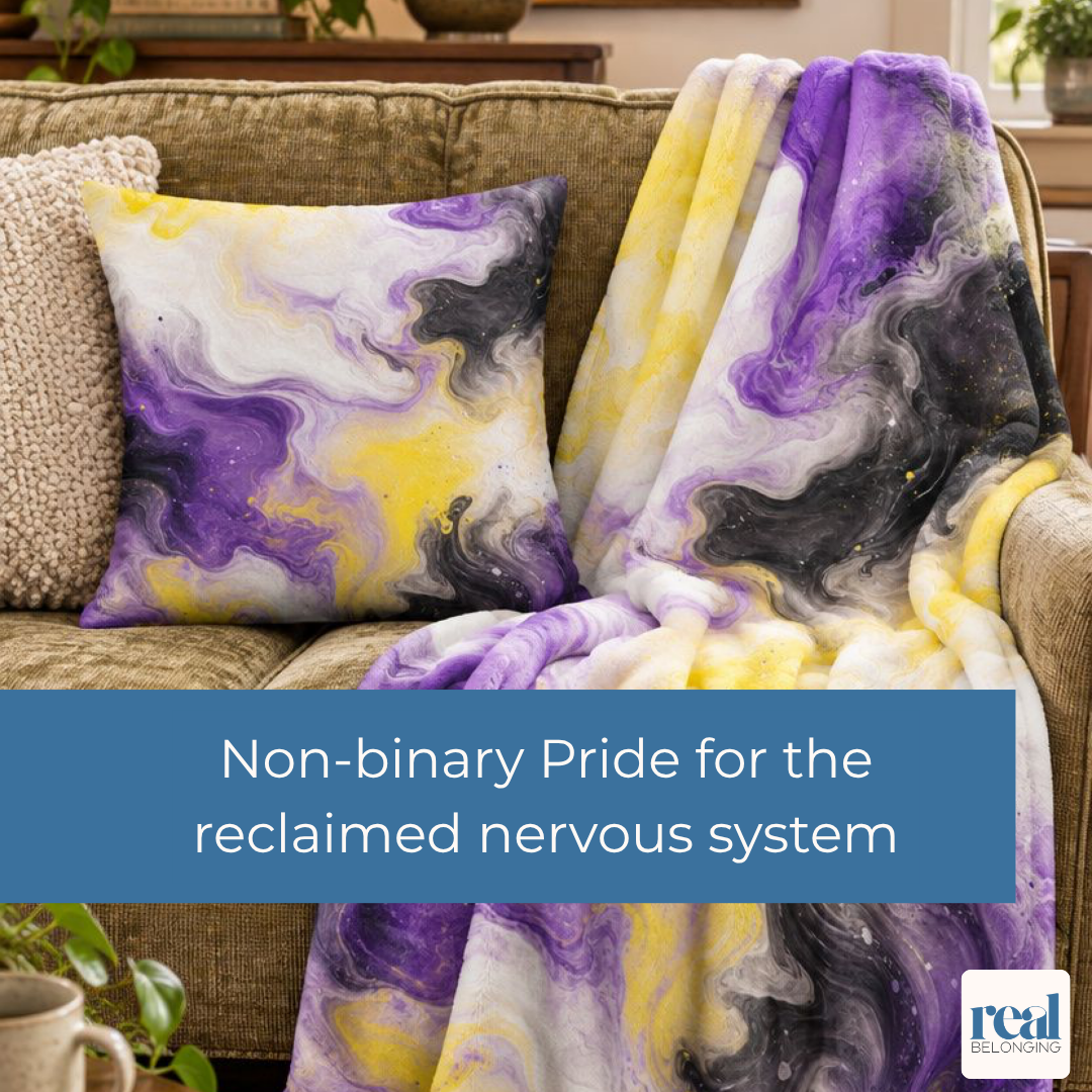 Non-binary Watercolor Marble Swirl Throw Pillowcase