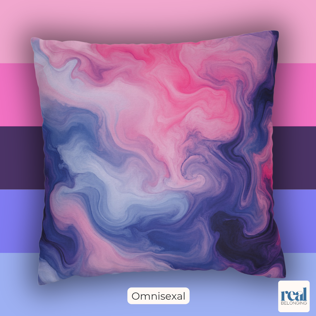 Omnisexual Watercolor Marble Swirl Throw Pillowcase