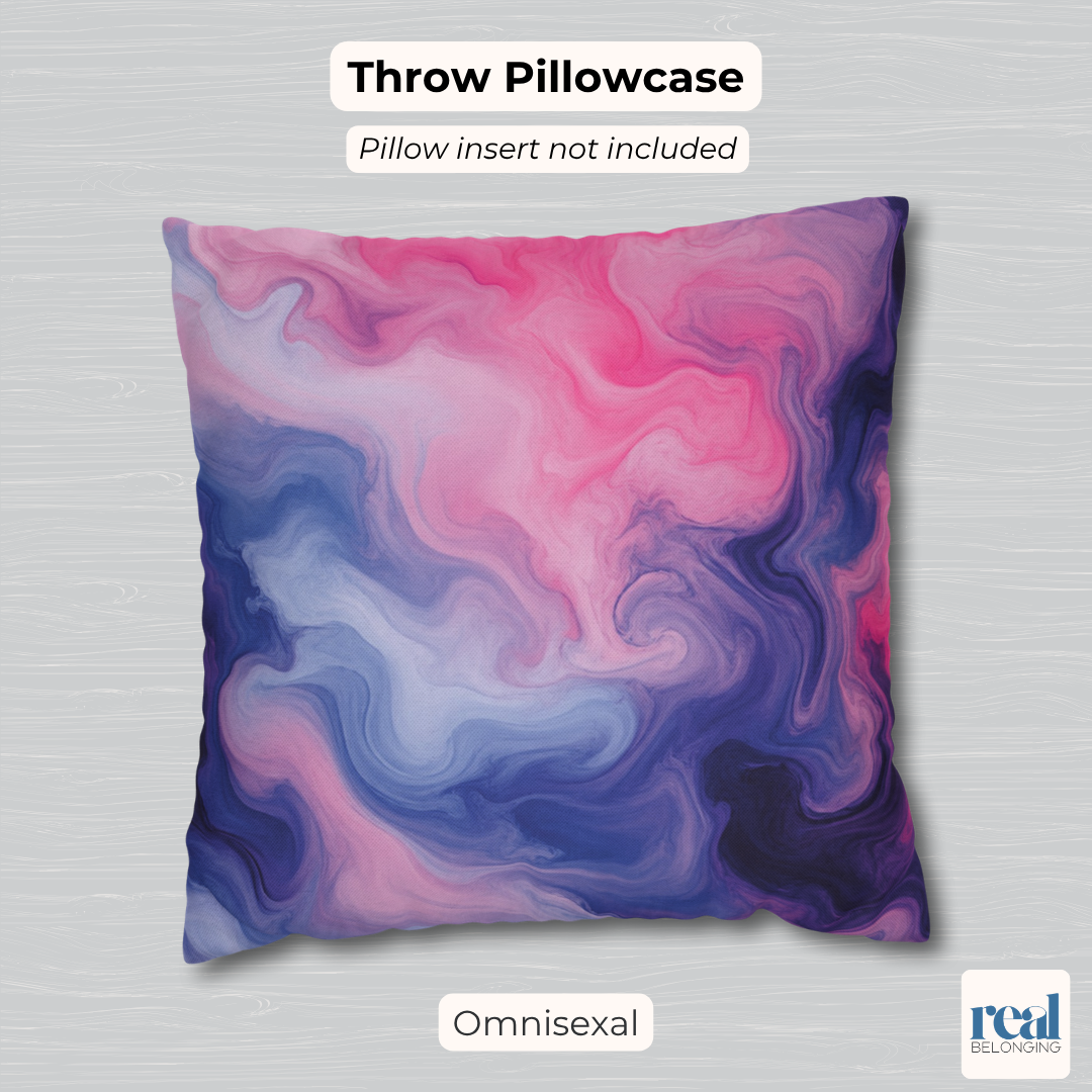 Omnisexual Watercolor Marble Swirl Throw Pillowcase