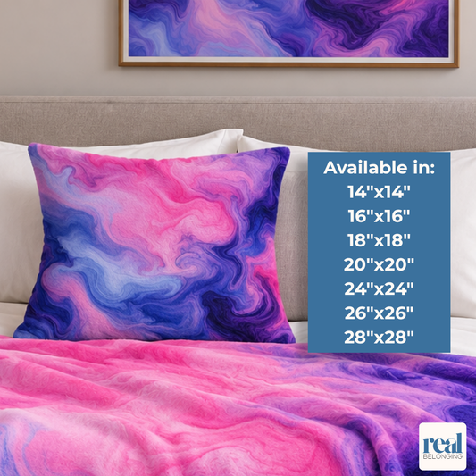 Omnisexual Watercolor Marble Swirl Throw Pillowcase