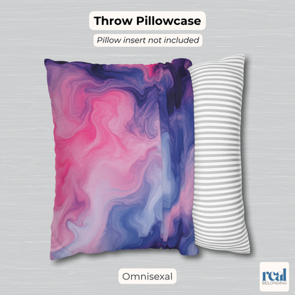 Omnisexual Watercolor Marble Swirl Throw Pillowcase