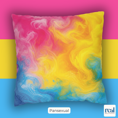 Pansexual Watercolor Marble Swirl Throw Pillowcase
