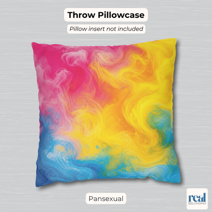 Pansexual Watercolor Marble Swirl Throw Pillowcase