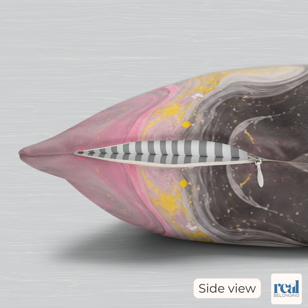 Queerplatonic Watercolor Marble Swirl Throw Pillowcase