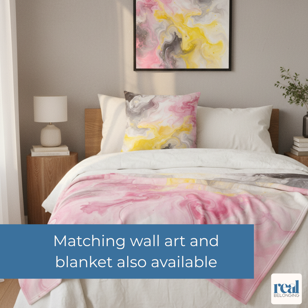 Queerplatonic Watercolor Marble Swirl Throw Pillowcase