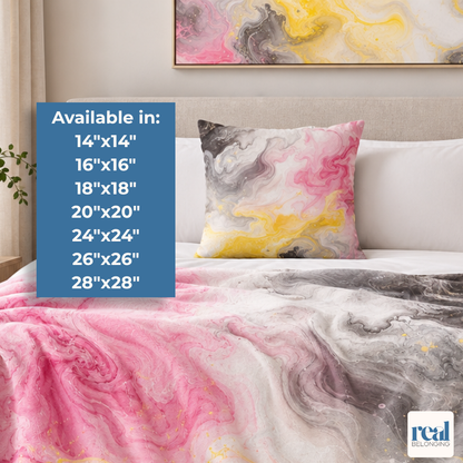 Queerplatonic Watercolor Marble Swirl Throw Pillowcase