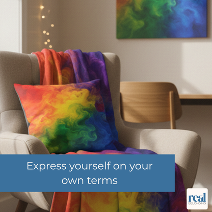 Rainbow Watercolor Marble Swirl Throw Pillowcase