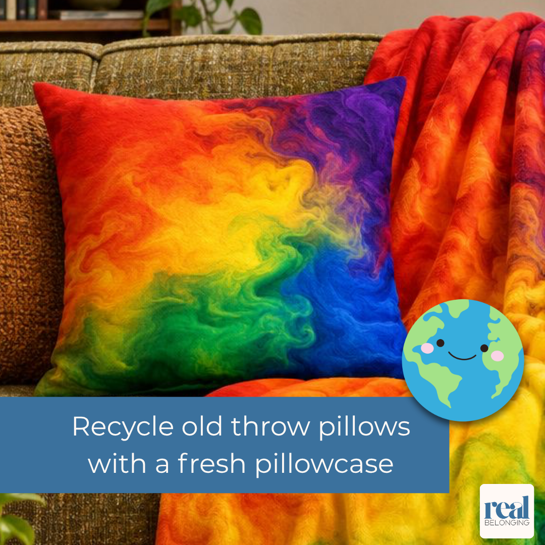 Rainbow Watercolor Marble Swirl Throw Pillowcase