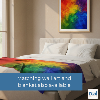 Rainbow Watercolor Marble Swirl Throw Pillowcase