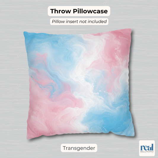 Transgender Watercolor Marble Swirl Throw Pillowcase