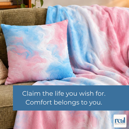 Transgender Watercolor Marble Swirl Throw Pillowcase