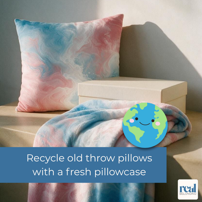 Transgender Watercolor Marble Swirl Throw Pillowcase