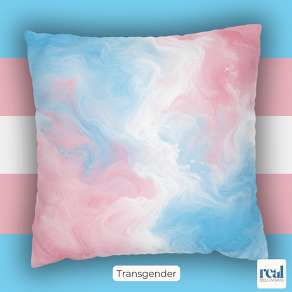 Transgender Watercolor Marble Swirl Throw Pillowcase