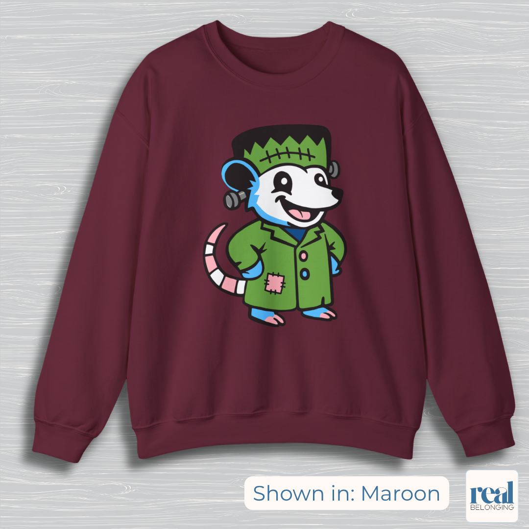 Adorable AF Transgender Frankenstein Possum Sweatshirt