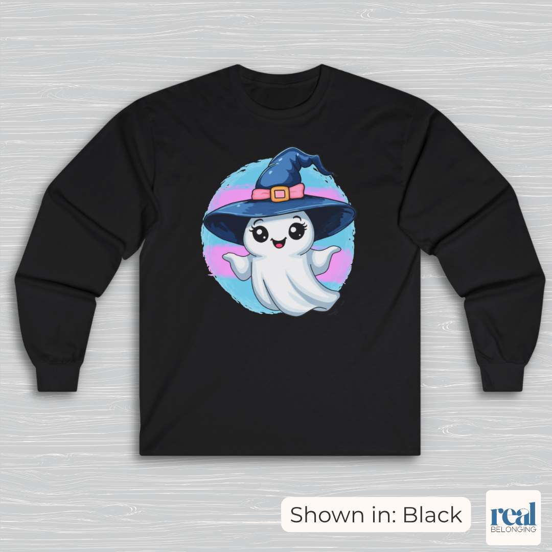 Adorable AF Witch-Ghost Trans Long Sleeve Shirt