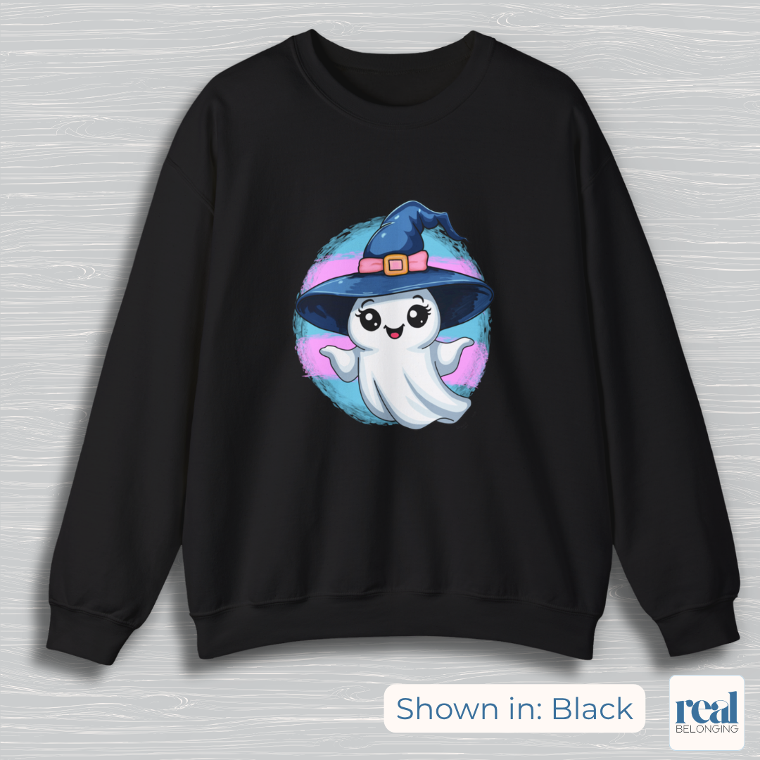 Adorable AF Witch-Ghost Trans Sweatshirt