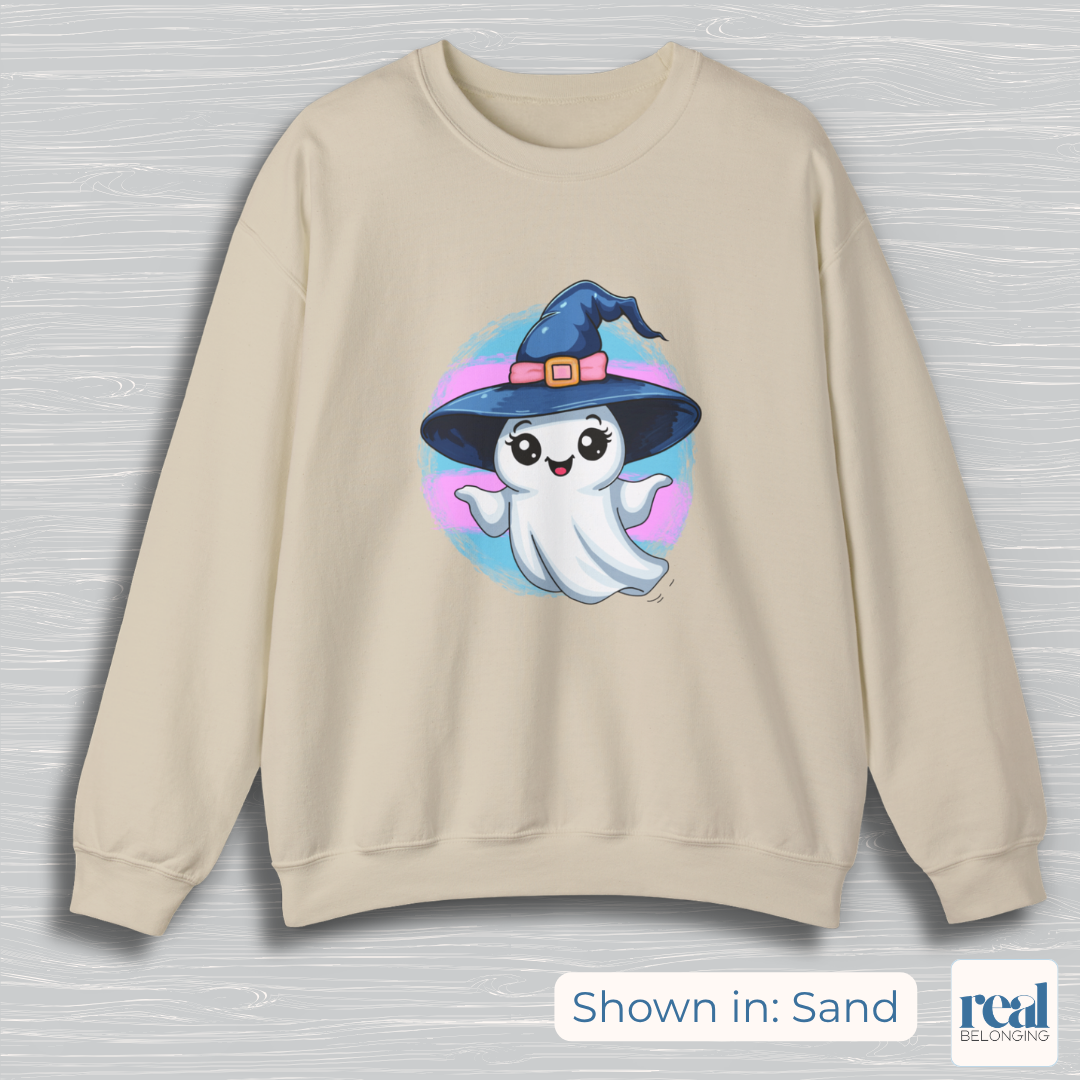 Adorable AF Witch-Ghost Trans Sweatshirt