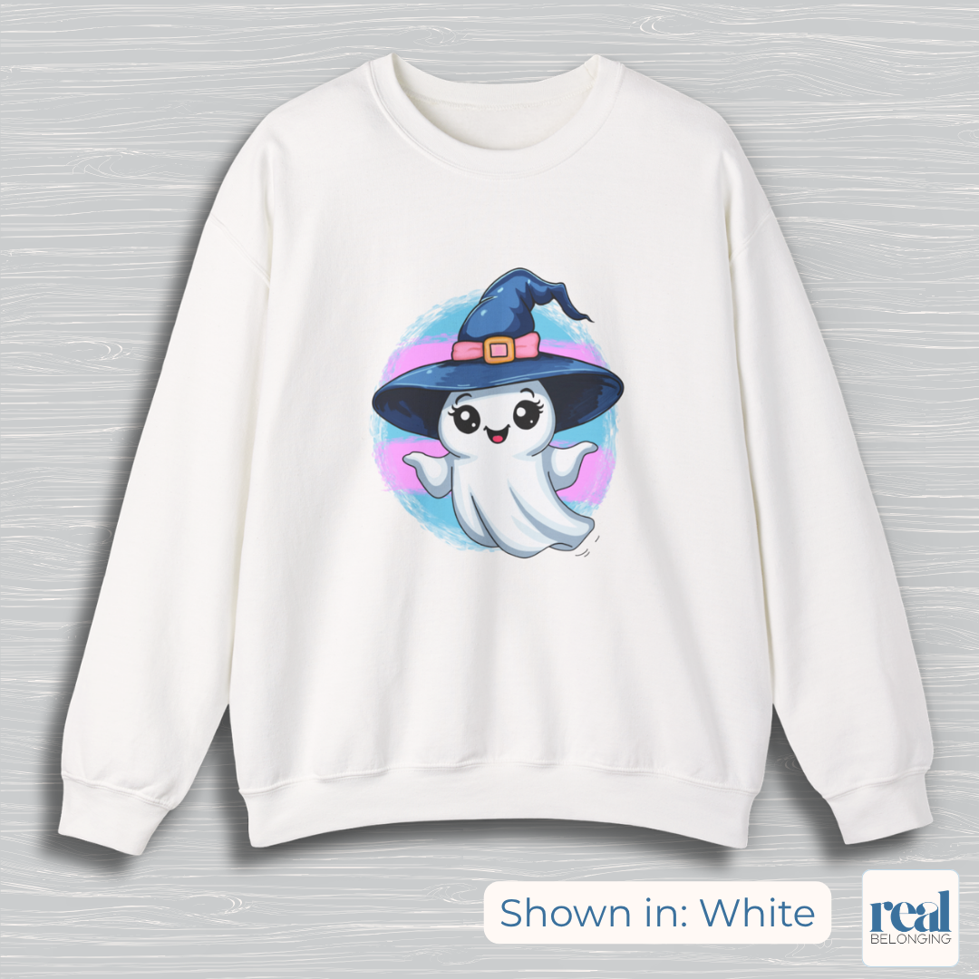 Adorable AF Witch-Ghost Trans Sweatshirt