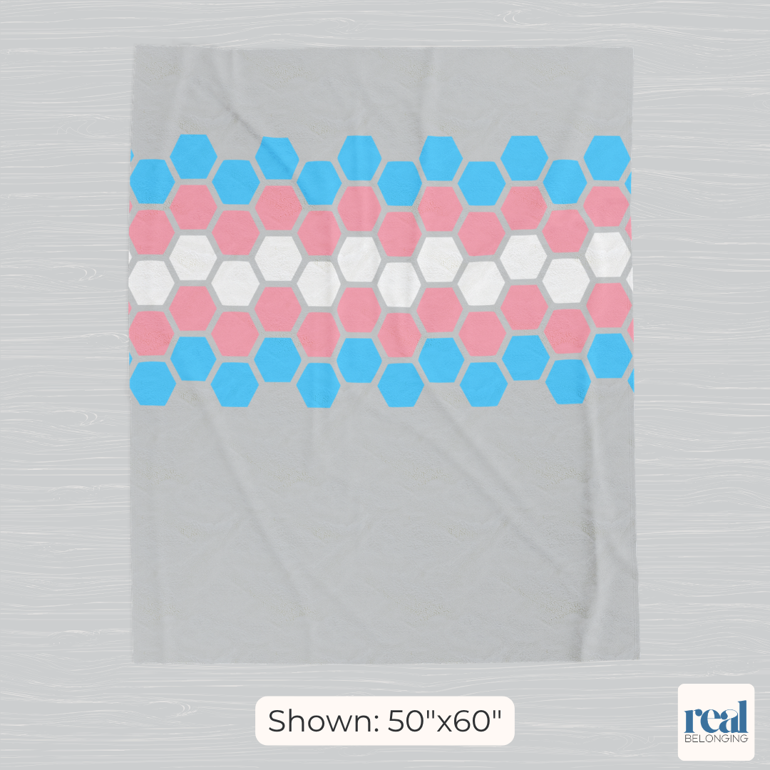 Hexagon Pride Transgender Blanket
