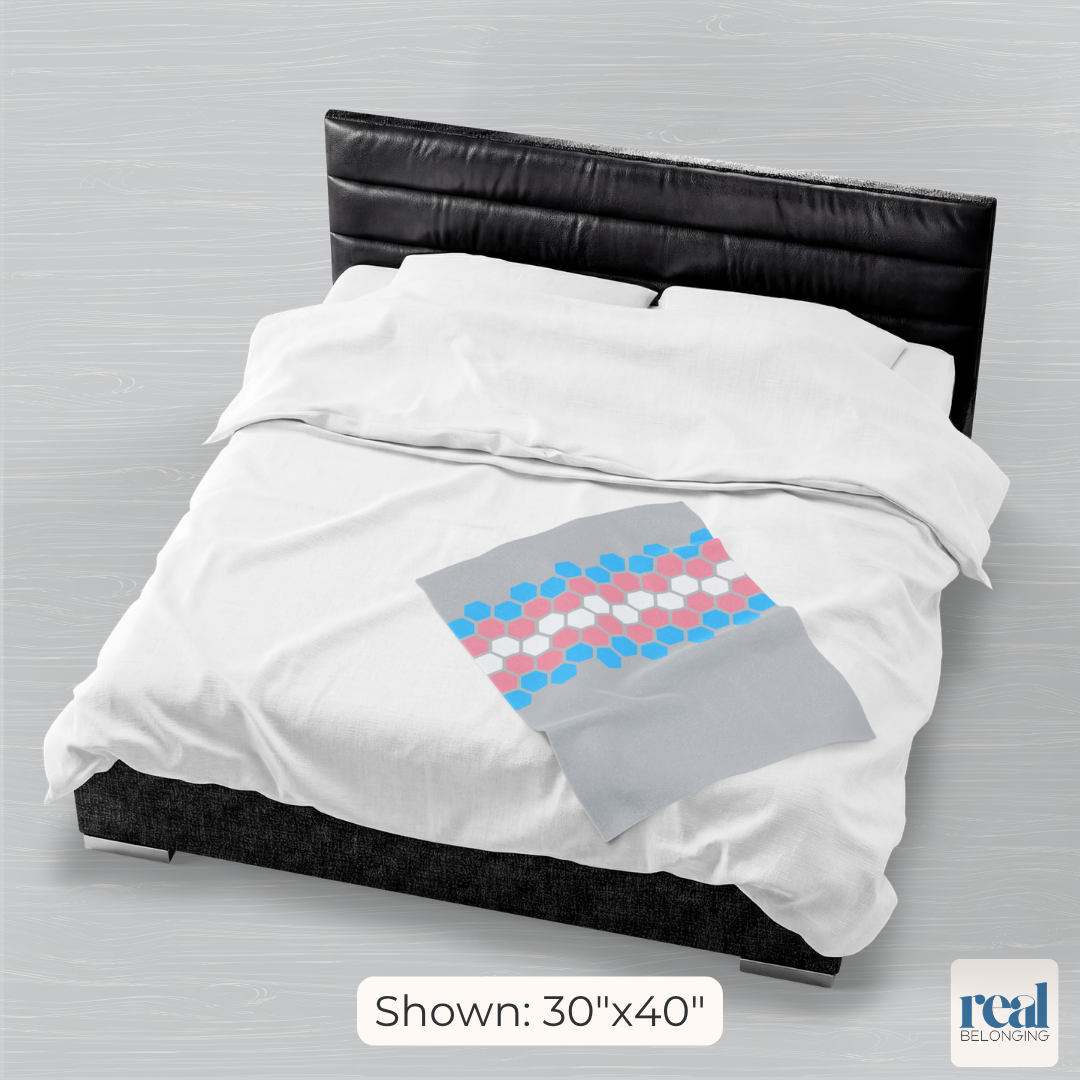 Hexagon Pride Transgender Blanket