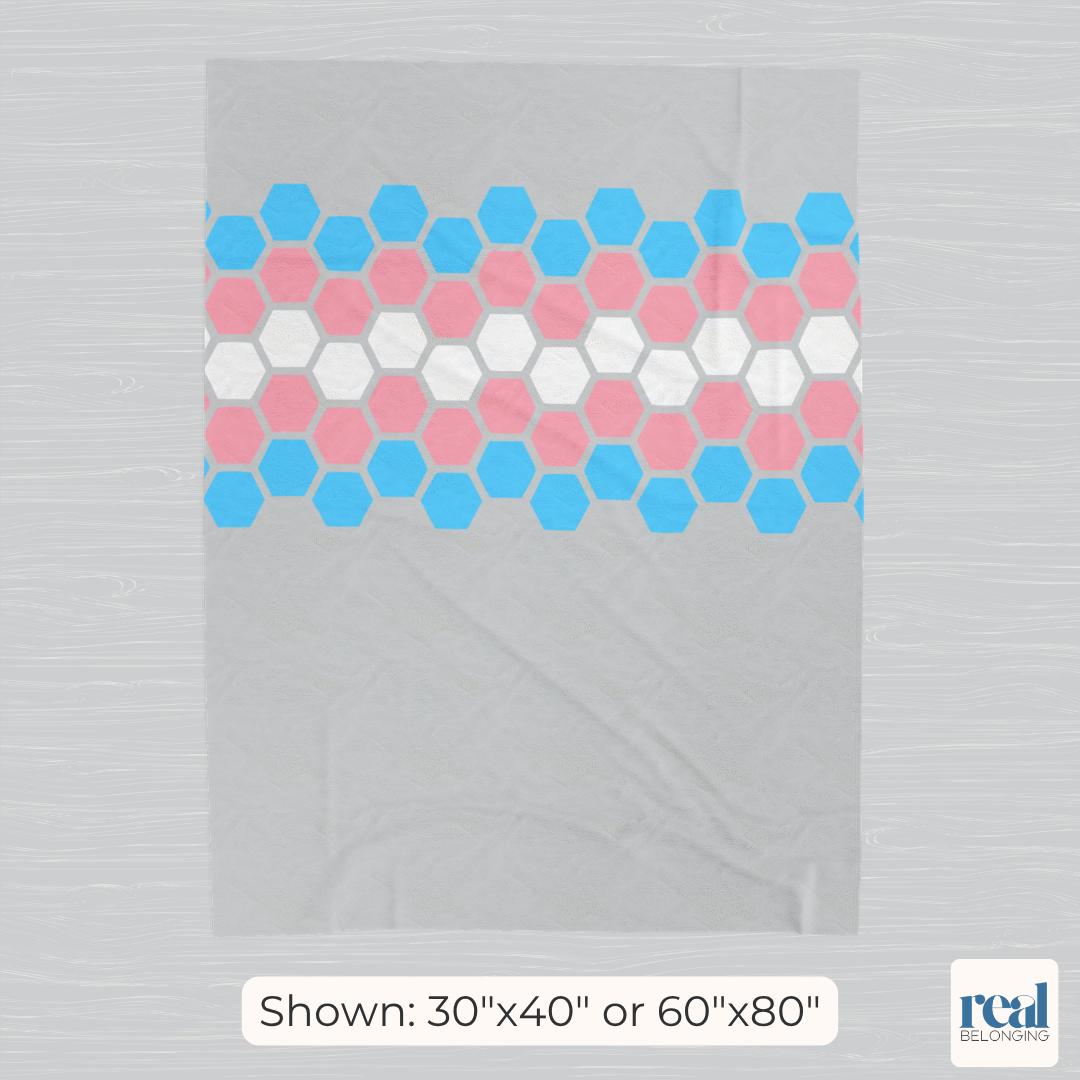 Hexagon Pride Transgender Blanket