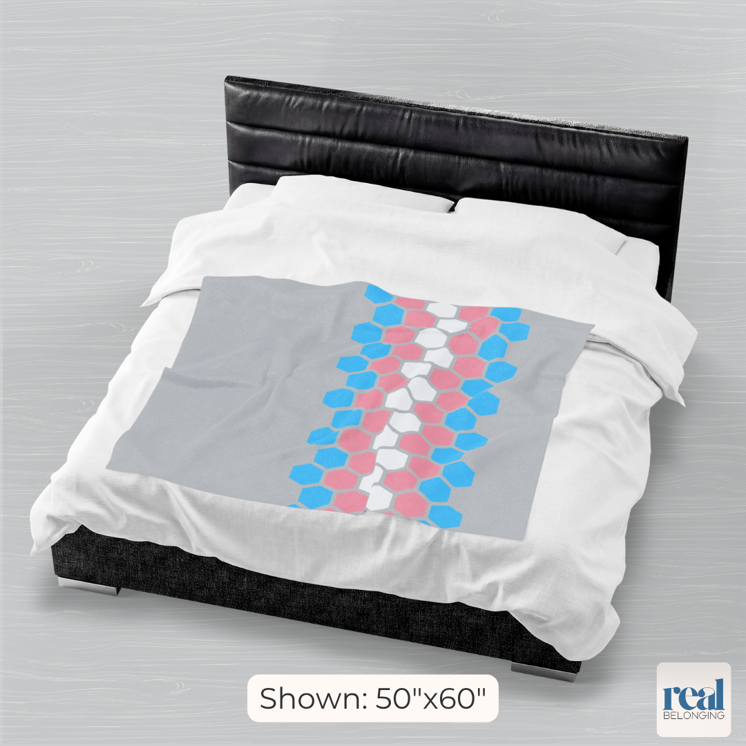 Hexagon Pride Transgender Blanket