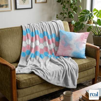 Hexagon Pride Transgender Blanket