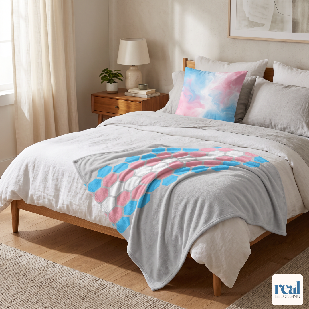 Hexagon Pride Transgender Blanket