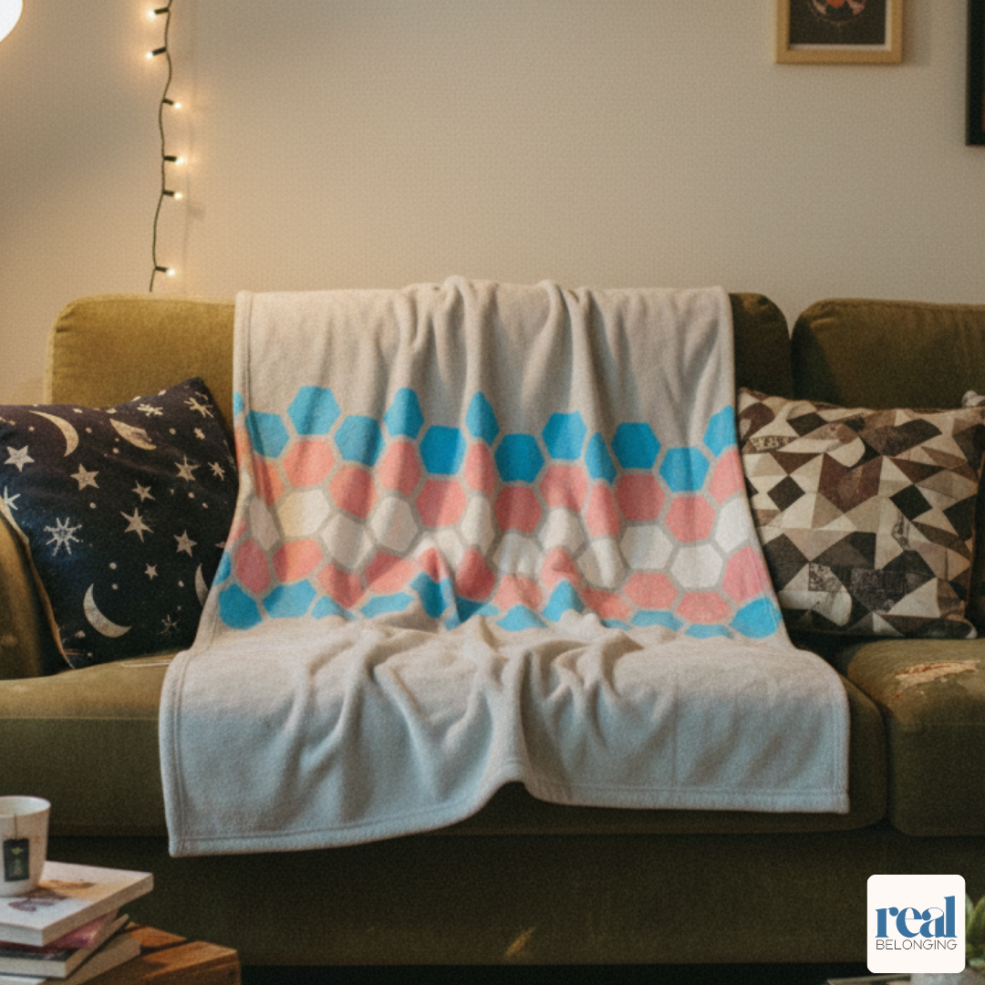 Hexagon Pride Transgender Blanket