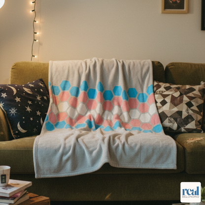 Hexagon Pride Transgender Blanket