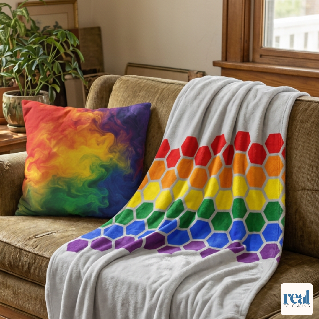 Hexagon Pride Rainbow Blanket