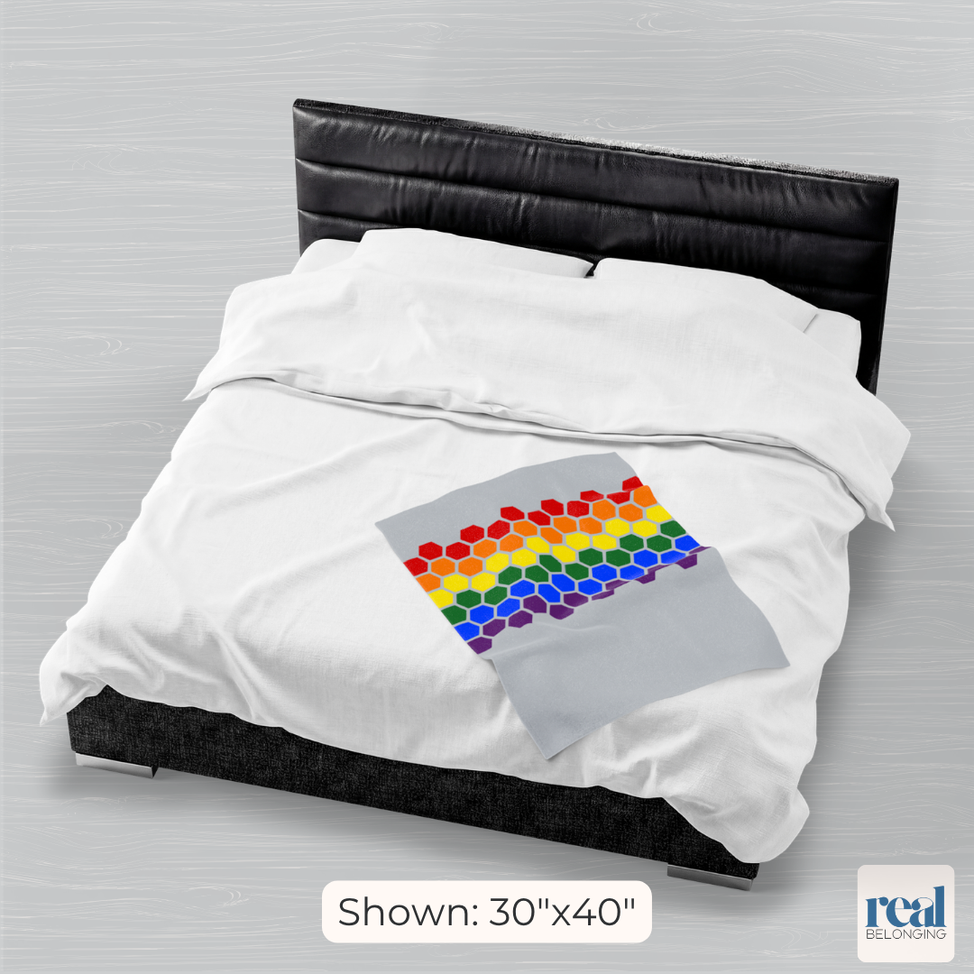 Hexagon Pride Rainbow Blanket