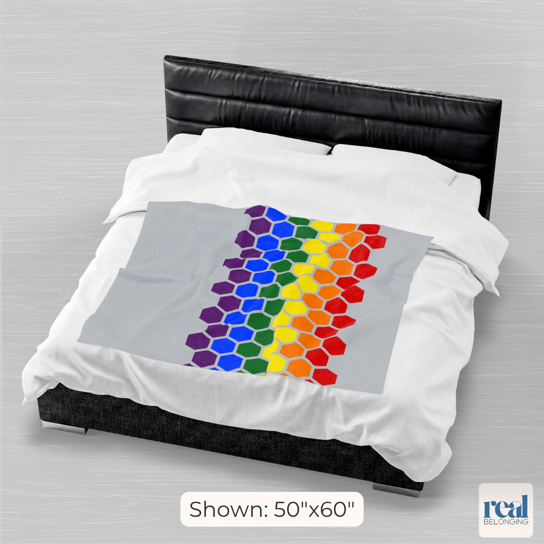 Hexagon Pride Rainbow Blanket