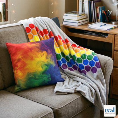 Hexagon Pride Rainbow Blanket