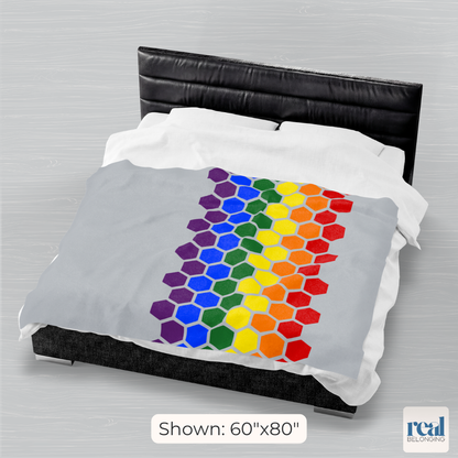 Hexagon Pride Rainbow Blanket