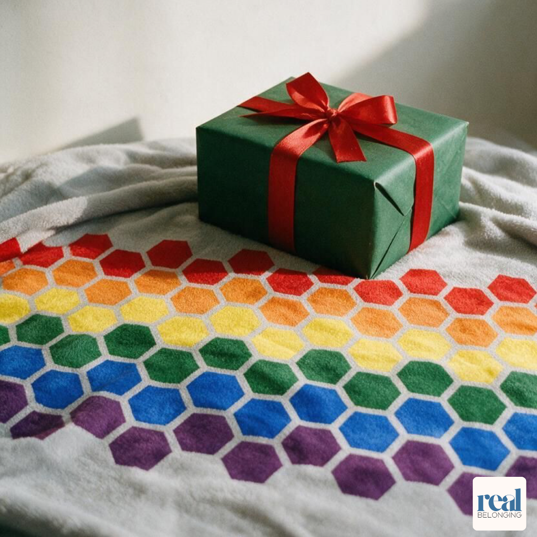 Hexagon Pride Rainbow Blanket