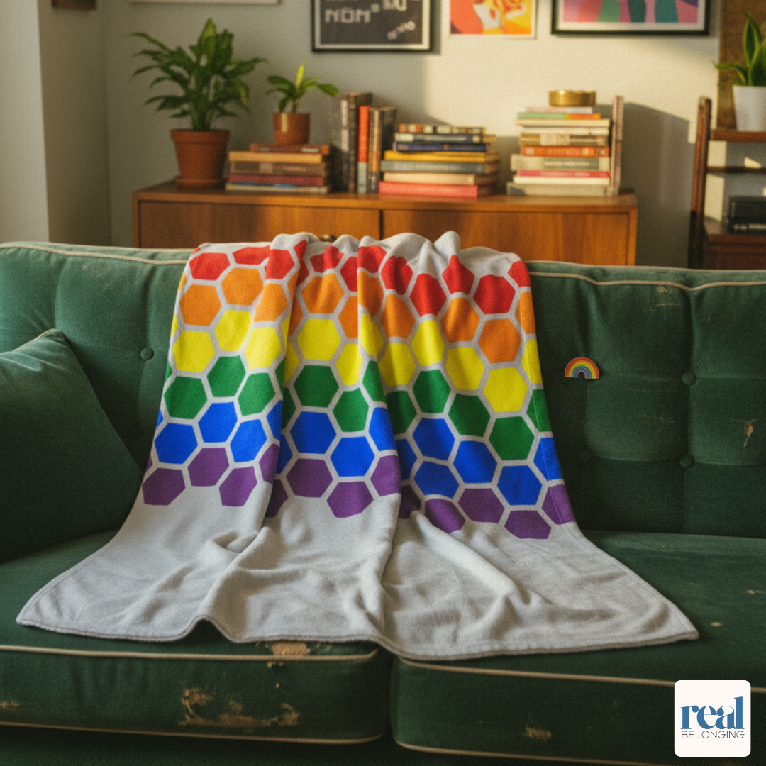 Hexagon Pride Rainbow Blanket