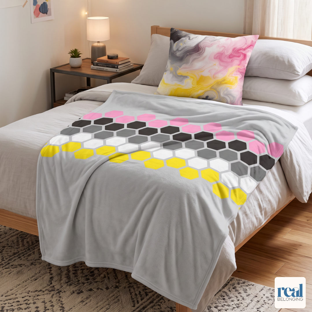 Hexagon Pride Queerplatonic Blanket