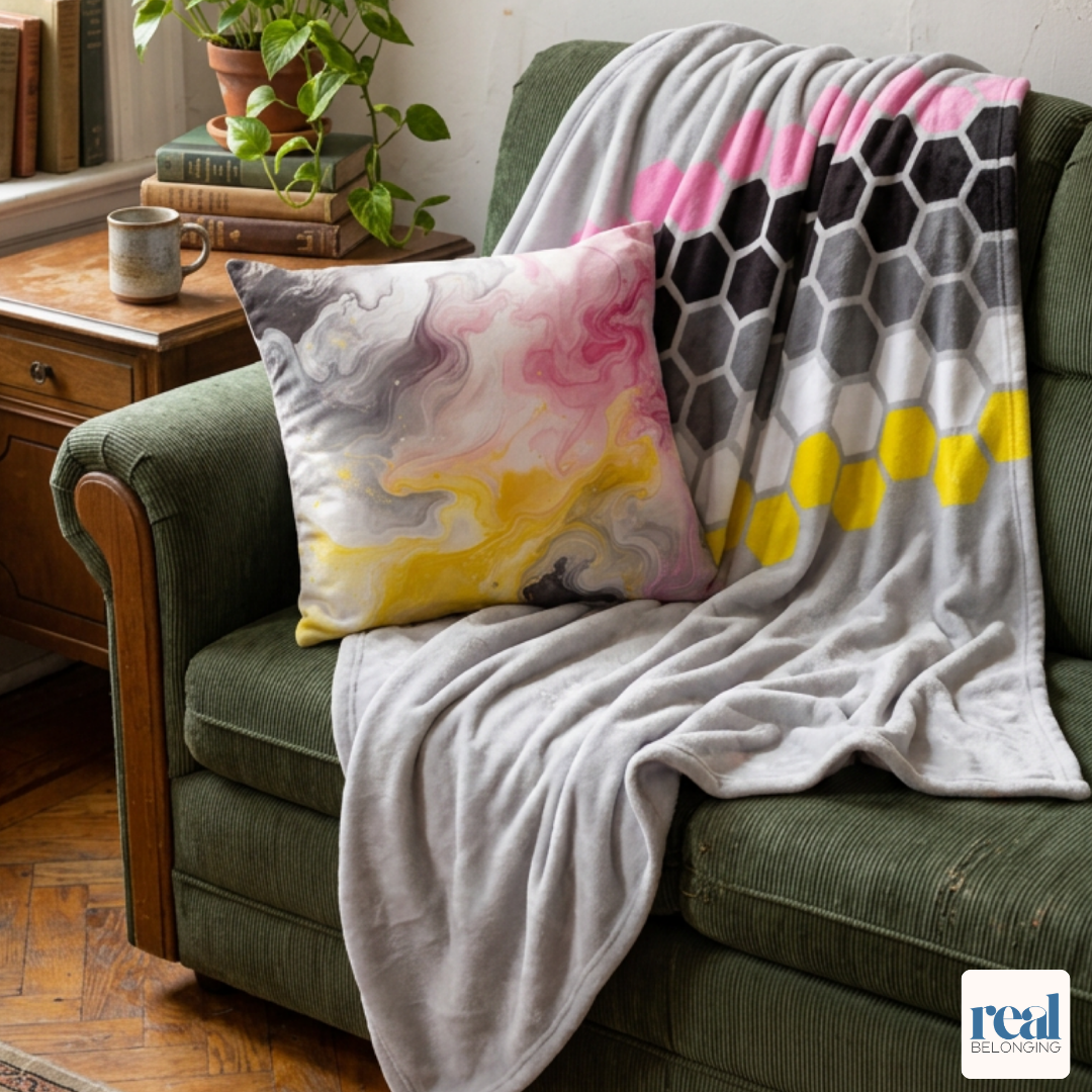 Hexagon Pride Queerplatonic Blanket