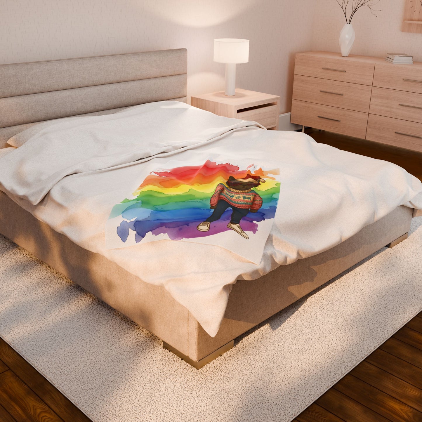 Santa Claws Cool Cat | Velveteen Plush Blanket Throw