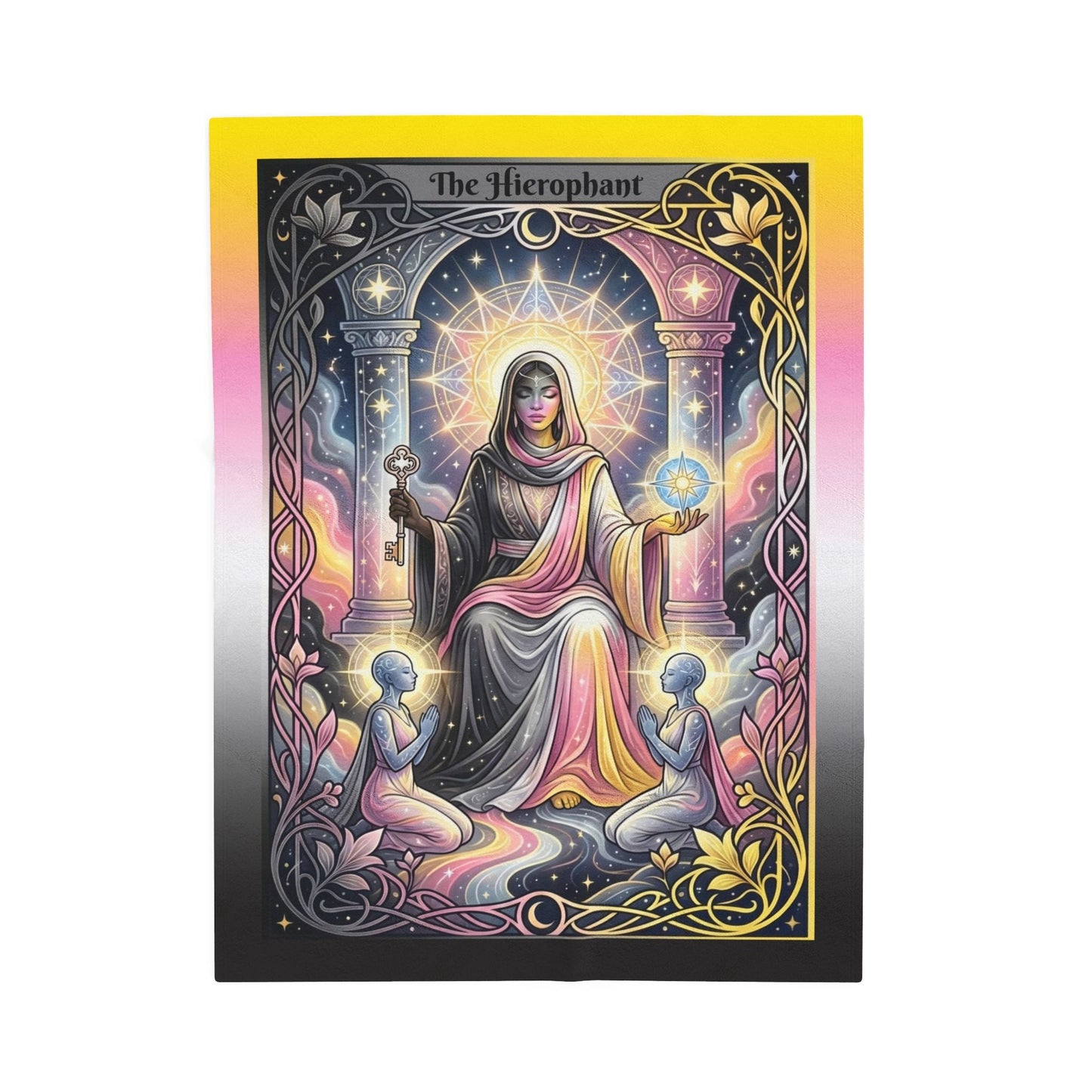 Queerplatonic "The Hierophant" Tarot Major Arcana Velveteen Plush Blanket